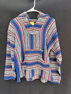 Striped Baja Knit Pullover Size Medium